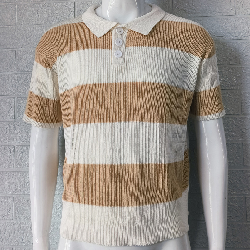 Mens Clothing Summer Fashion Lapel Sweater Short Sleeve Men Clothing Men Wears - Image 4