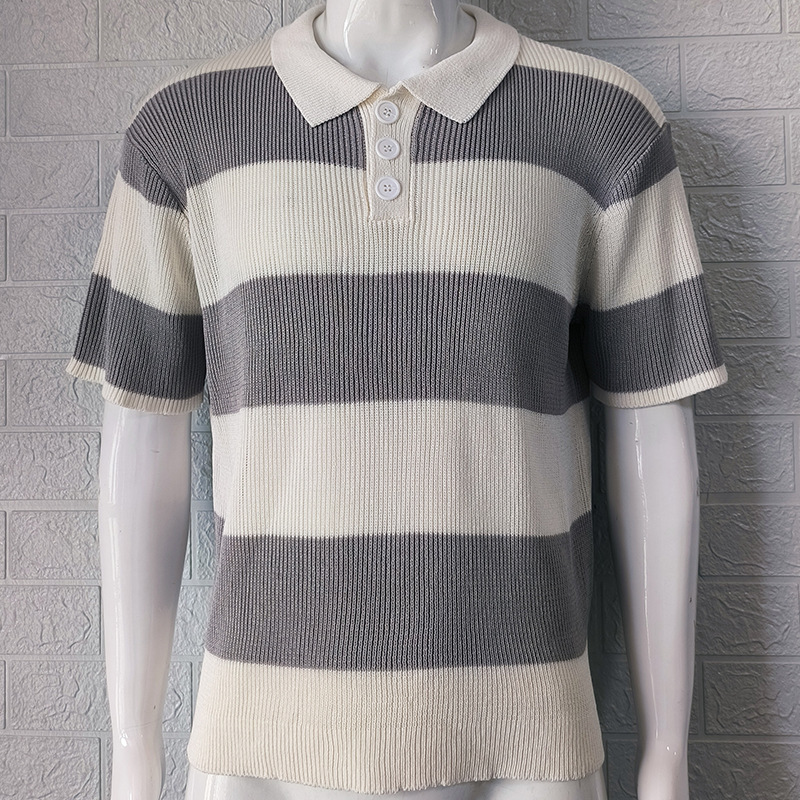 Mens Clothing Summer Fashion Lapel Sweater Short Sleeve Men Clothing Men Wears - Image 6